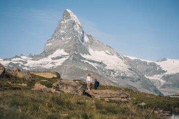 Pause bien méritée avec vue sur le Cervin | © Gabriel Perren